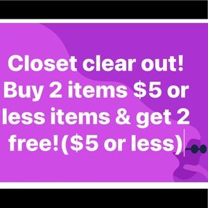 Just reduced lots of items to $5. Cleaning out my closet!GREAT DEALS to reposh.